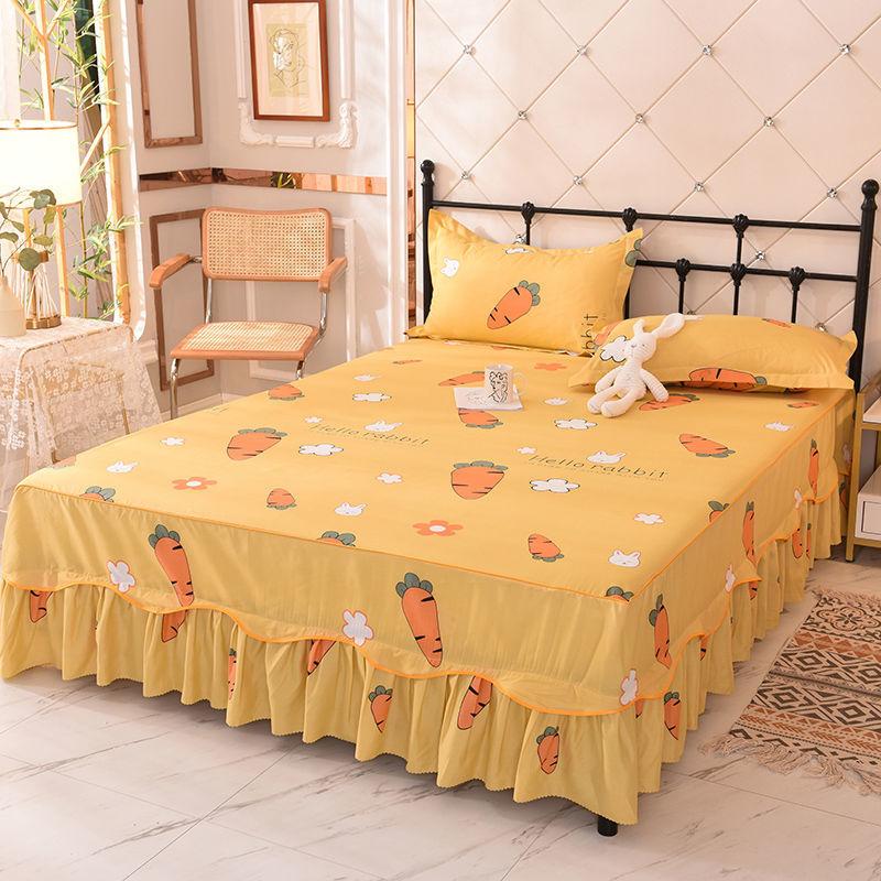 Non-slip One-piece Bed Skirt Korean Version of The Bed-cover Protective Cover Home Floral HOTEL 14 Styles Vintage Stylish Design