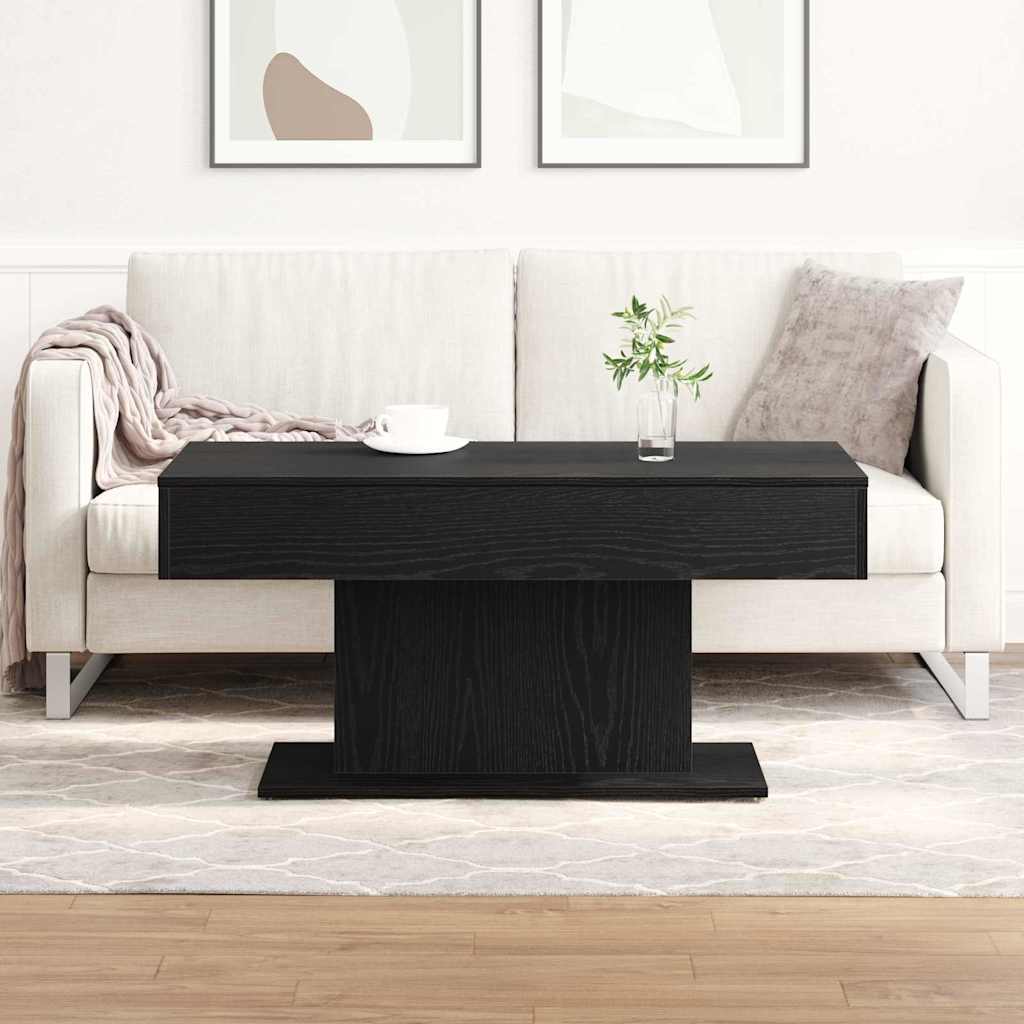 Coffee Table Black Oak Look 96 X 50 X 45 Cm Engineered Wood
