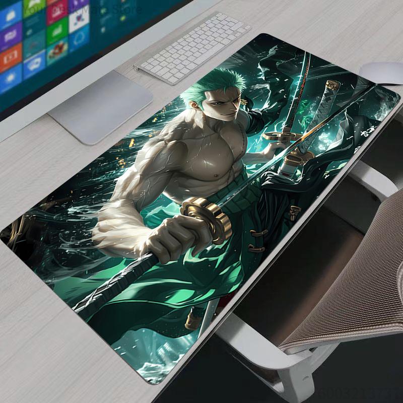 Mouse Pads Notbook One Piece Zoro Large Keyboard Mat NonSlip Rubber Computer Carpet Desk Mat PC Gamer MousePad Youth Gifts