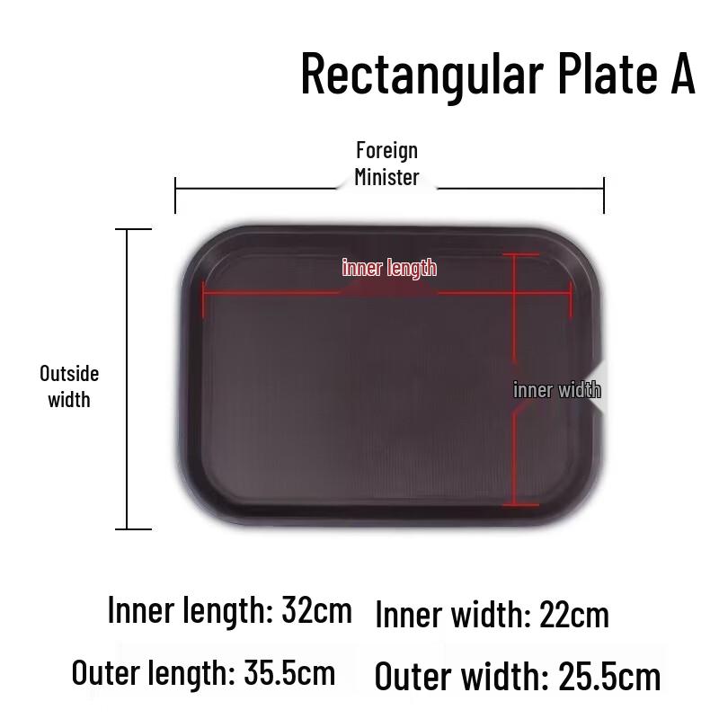 Bodehui Non-slip Plastic Rectangular Tray