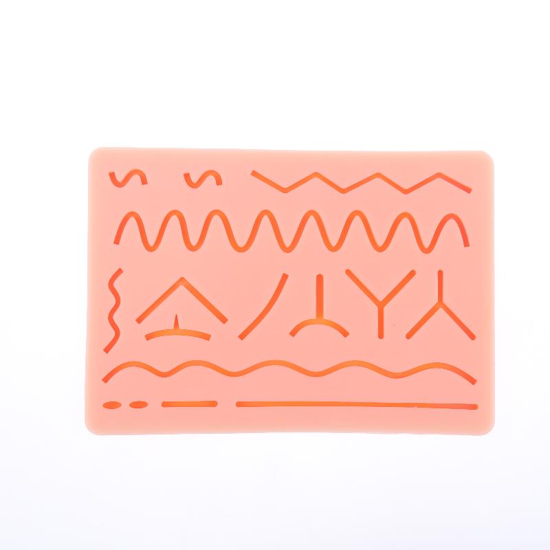 Skin Suture Model Wound Silicone Suture Pad Y Traumatic Suturing Training Pad Reusable Silicone Suture Practice Mat 1pcs