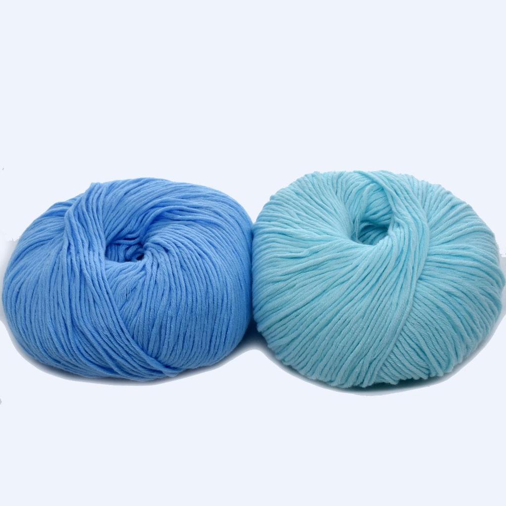 6-Pack Premium Combed Cotton Yarn for Crochet & Knitting - 100% Soft Hand Knitting Yarn, 50g/Skein 125m/Skein, Smooth Craft Yarn for DIY Home Projects