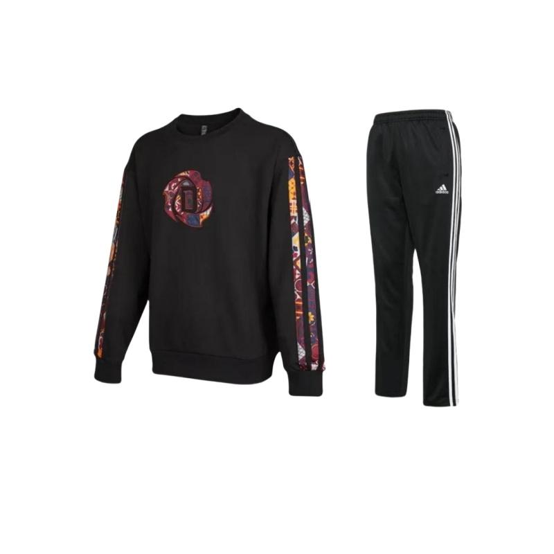 

Adidas Печатный баскетбольный свитер с круглым вырезом, толстовка с длинным рукавом, полосатые эластичные брюки, повседневный спортивный костюм, спортивная одежда унисекс TR30PR-BW+HD7934 S