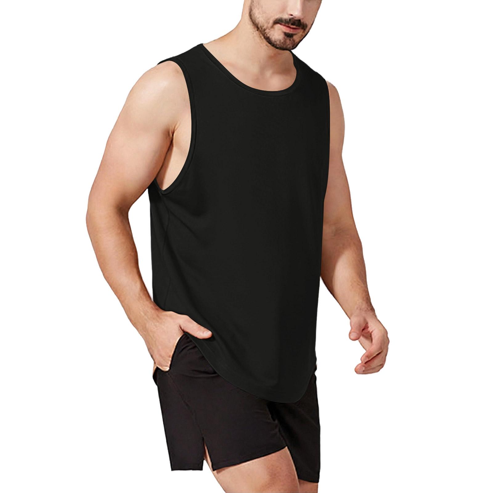 

Men s Casual Lightweight Quick-drying Sleeveless T-shirt. Men s Round-neck Breathable Sweat-absorbing Cool-feeling Sports T-shirt. XXL чёрный