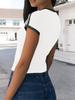Top Corto da Donna Y2K con Stampa di Lettere Manica Corta Baby Tee Camicia Casual Estiva
