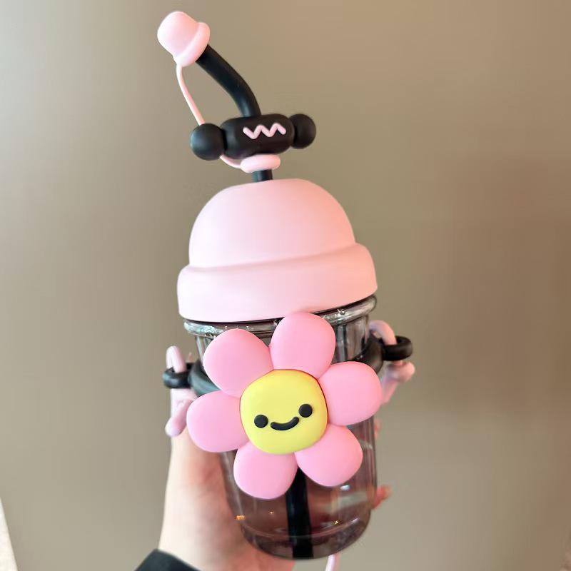 Summer Heat-Resistant Cute Straw Water Cup for Adults and Kids - Portable & Stylish
