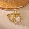 Trendy Gold Silvery Color Spider Bow Heart Rings For Women Elegant 2026 Anillos Gothic Punk Jewelry Aesthetic Accessories Gift