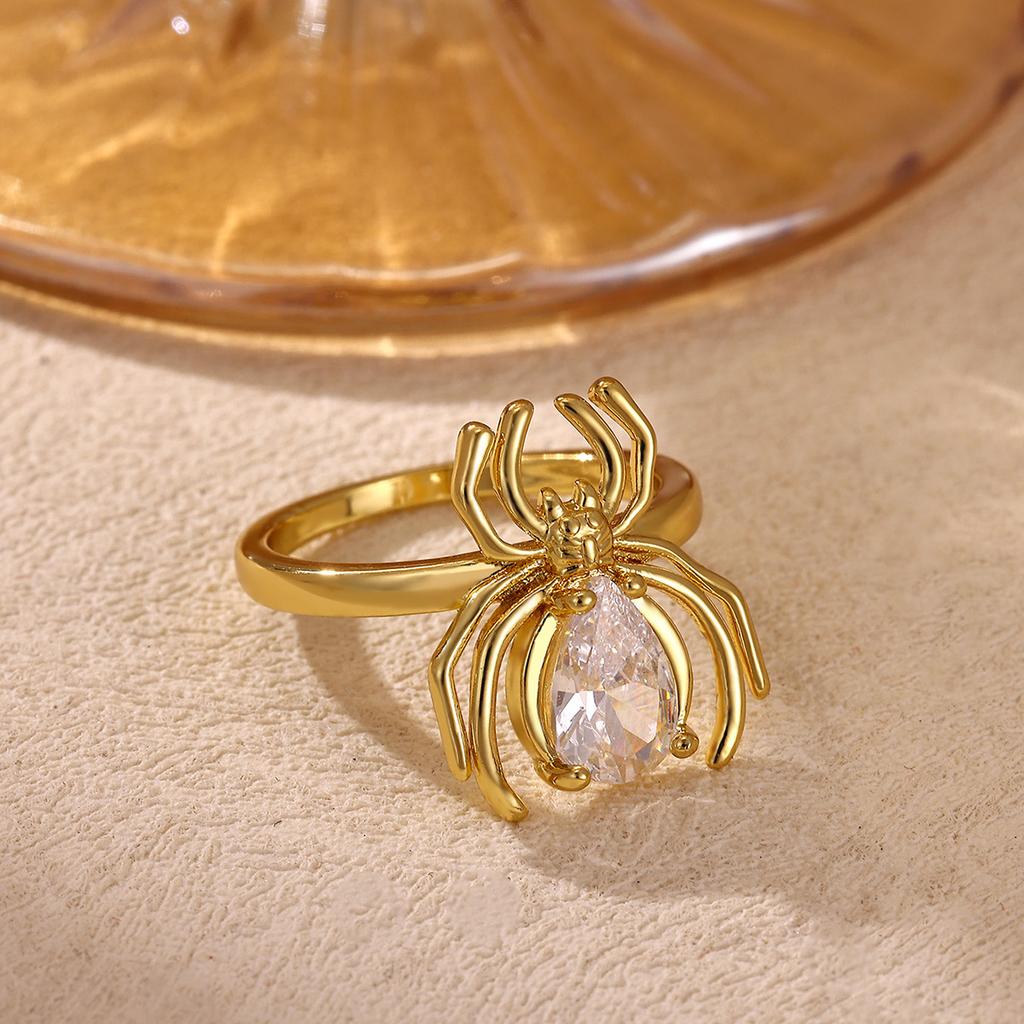 Trendy Gold Silvery Color Spider Bow Heart Rings For Women Elegant 2026 Anillos Gothic Punk Jewelry Aesthetic Accessories Gift
