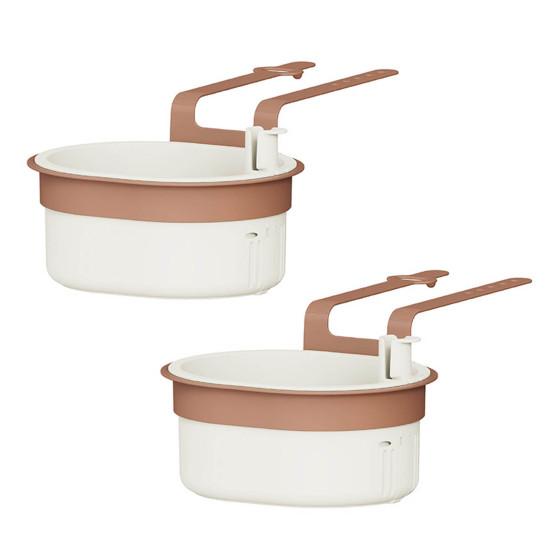 2Pcs Drain Baskets High-Efficiency Filter Easy to Install Automatic Dumping Sink Strainer Baskets Kitchen Trash Catcher