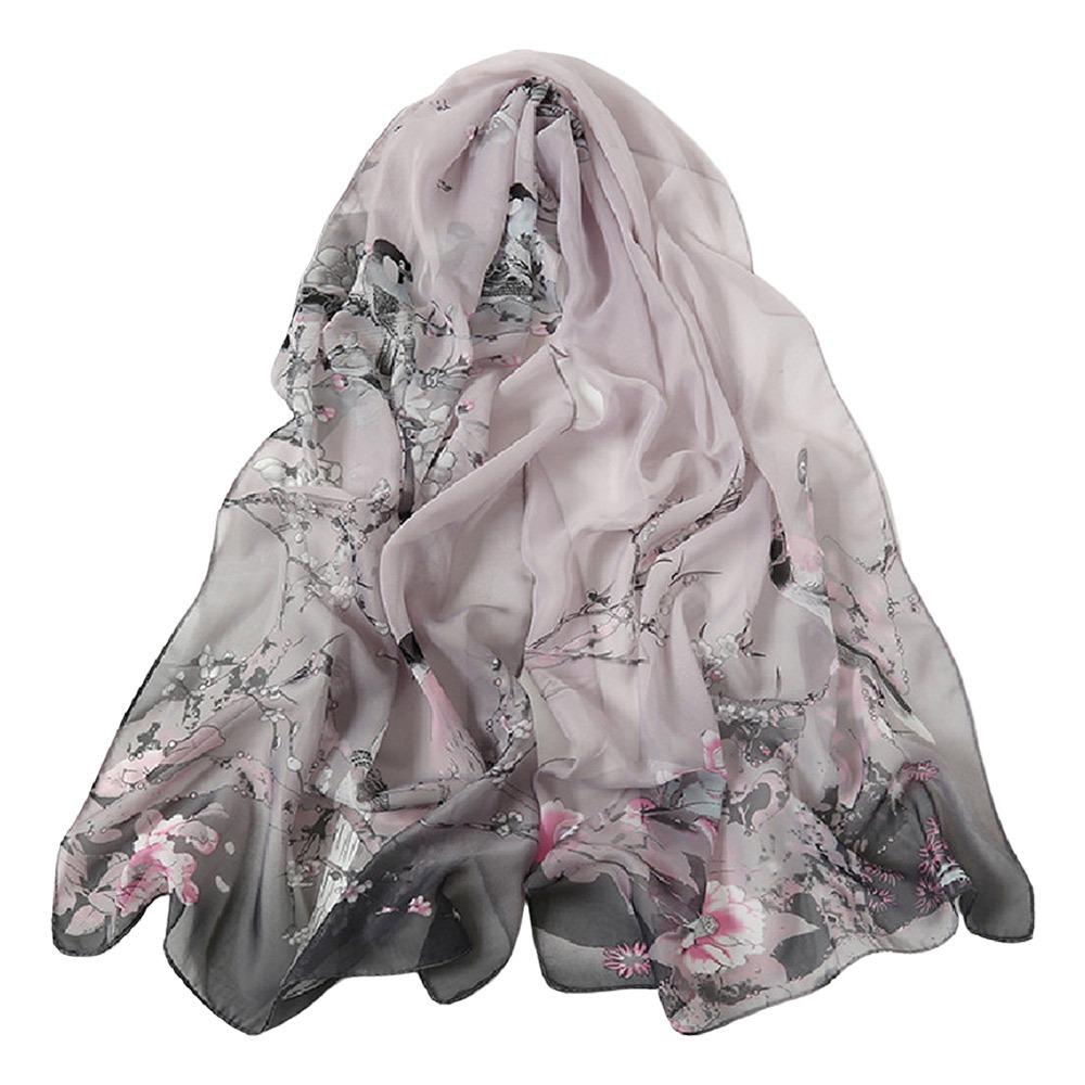Sunscreen Chiffon Scarf 160*50cm Shawl Silk Fashion Beach Gauze Scarf  for Women