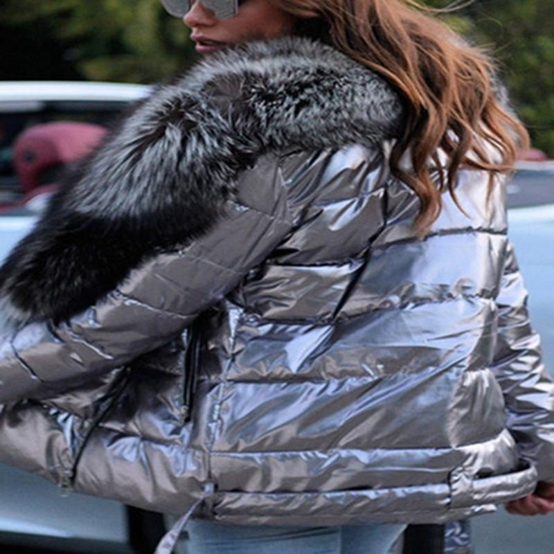 Women Winter Coats Parka Coat Faux Fur Winter Zipper Jackets Long Sleeve Down Parka Winter Jackets for Female
