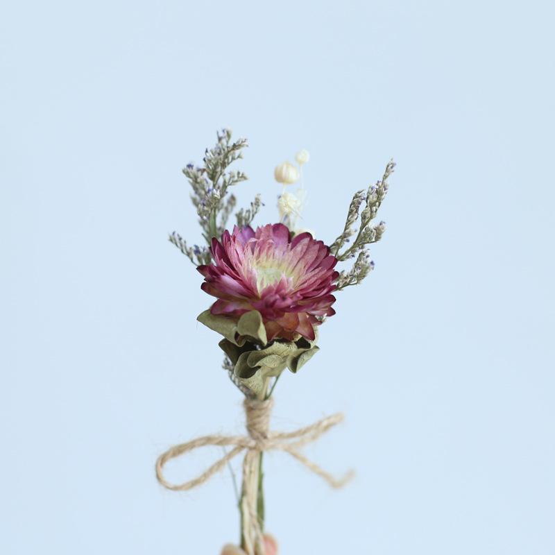 12cm Preserved Flower Boutonniere: Mini Bouquet for Bride, Bridesmaid, Wedding, Gift Box, Party Favor Decoration