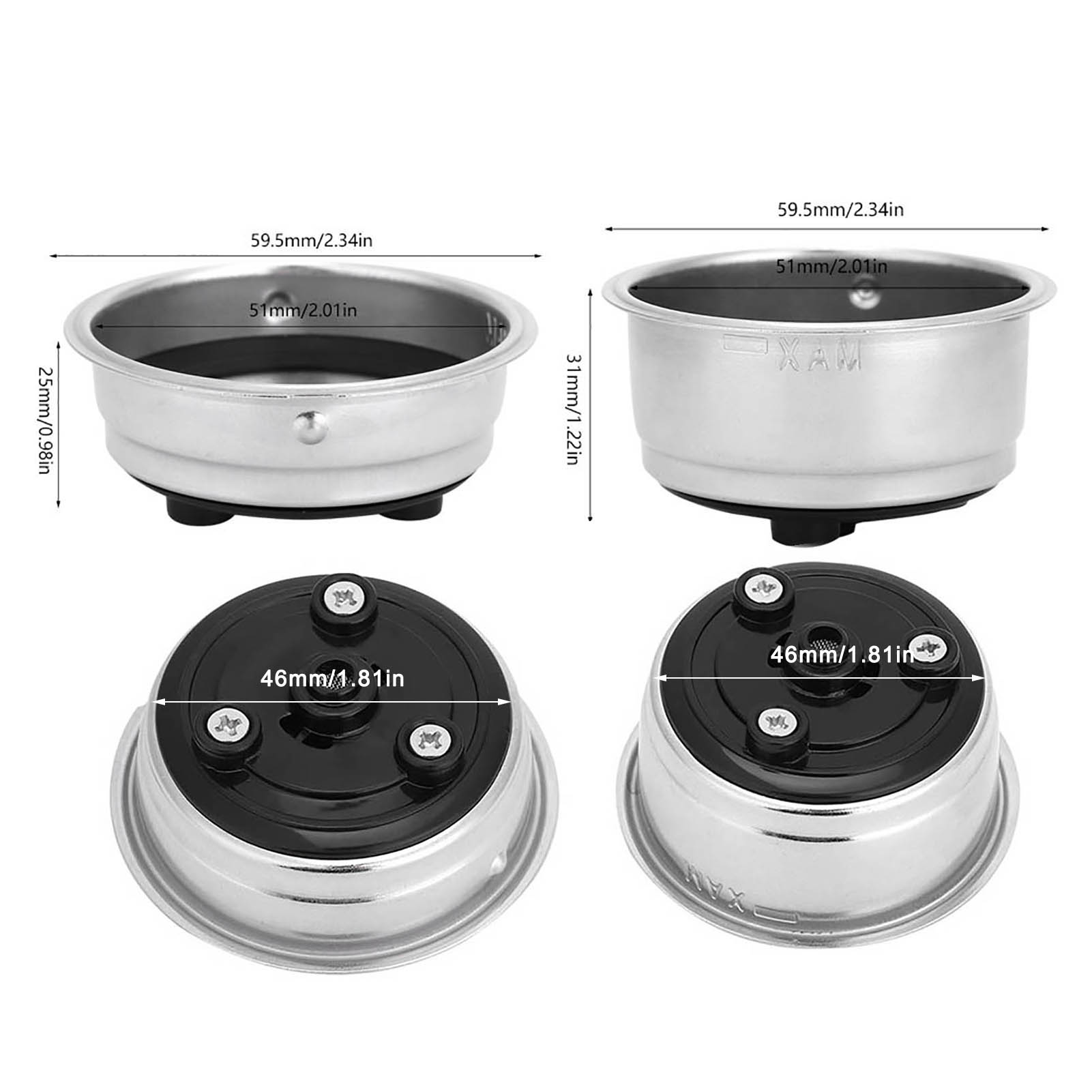 

51mm Stainless Steel Coffee Filter Basket Single And Double Cup Removable Filter Coffee Machine Accessories For Home Office
