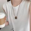 Trendy dlouhý voskovaný provázkový náhrdelník s fazolí pro ženy – Řetízkové náhrdelníky inspirované internetovými influencery