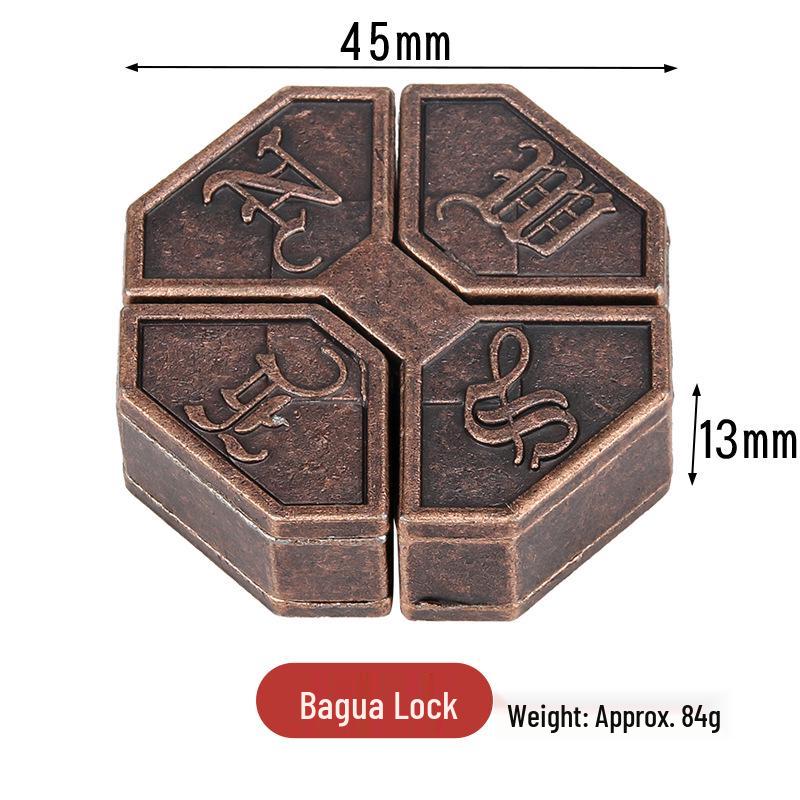 Kongming Lock 9-Link IQ Puzzle - Zinc Alloy Educational Toy for Adults & Kids