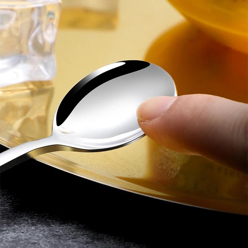 Stainless Steel Long Handled Spoon Teaspoon Coffee Stirring Spoon Ice Cream Honey Dessert Spoon Kitchen Tableware
