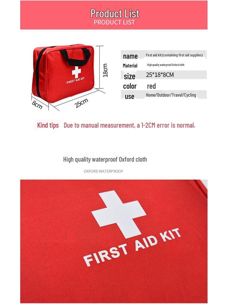 300-Piece Emergency First Aid Kit for Car, Home, Outdoor, Earthquake, Fire, and Swimming