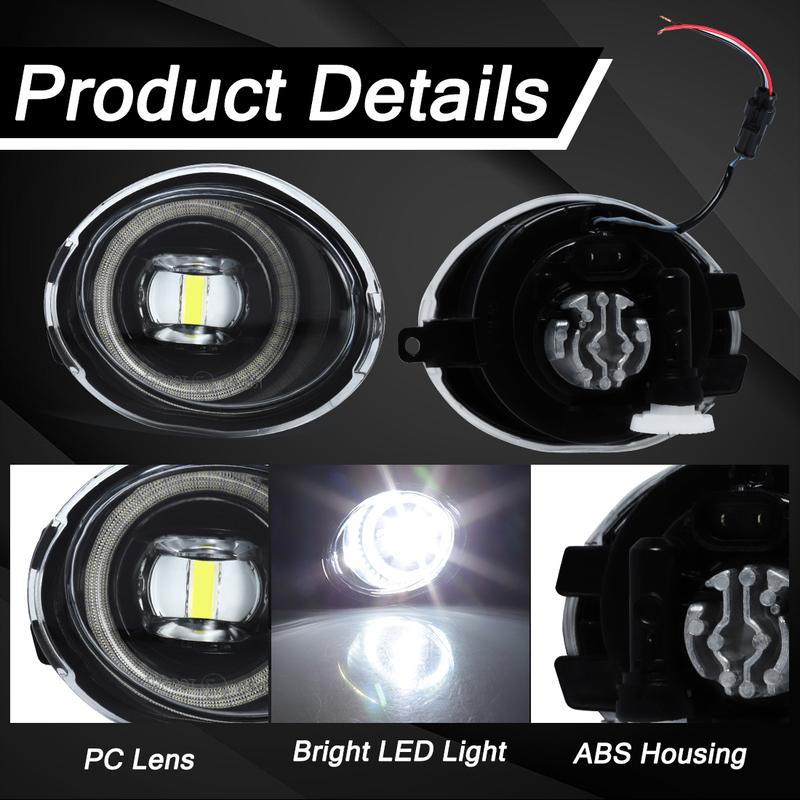 2PCS Foglight Cover For BMW E46 M3 2001- 2006 LED Fog Lamp Headlight Front Bumper Foglight Cover Dual Holes