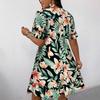 2025 European & American V-neck Floral Print Knee-length Summer Dress