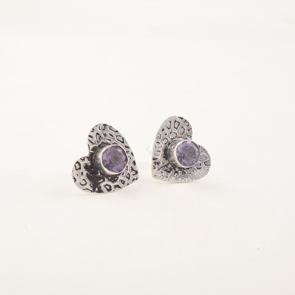Iolite Gemstone 925 Sterling Silver Jewelry Handmade Stud Earrings0.6" For Women EE-143-3