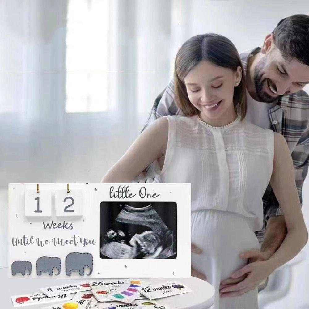 

DIY Baby Milestone Decor Деревянная фоторамка Новая веха беременности Новорожденный ребенок