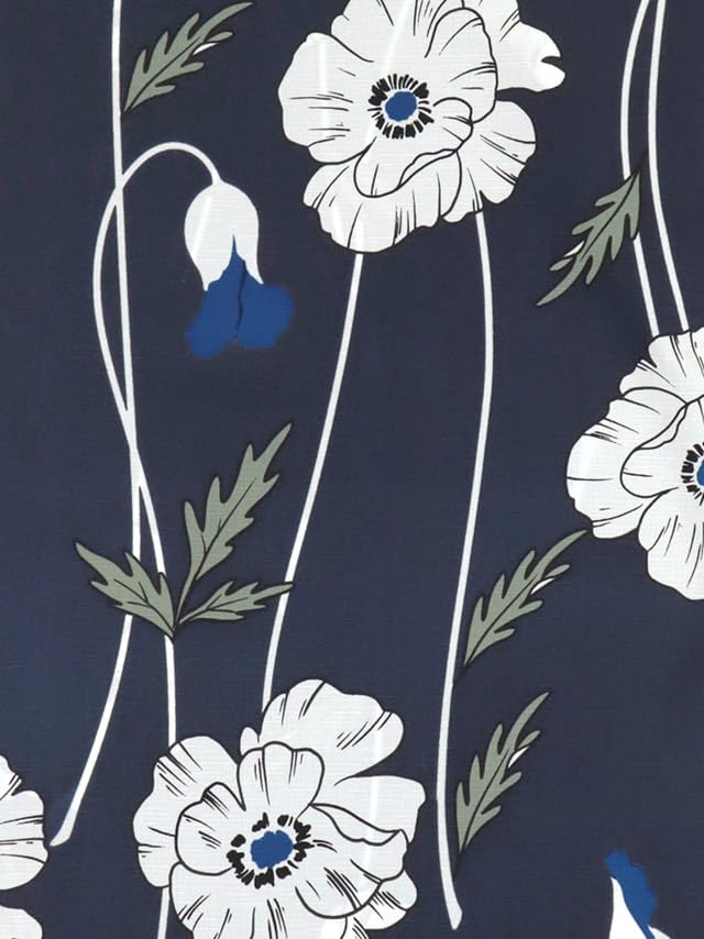 Tika Yukata Perfect for Summer Includes and Navy Blue with Poppy Set Women's Set, Festivals, Dress, Haori, Obi, Pattern, 3-Piece (tk-ykop24-t002)