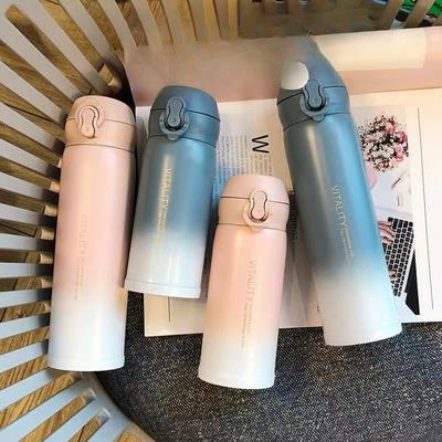 New Stainless Steel Thermos Cup Creative Gradient Color Jump Cup Portable Outdoor Water Cup Gift Cup