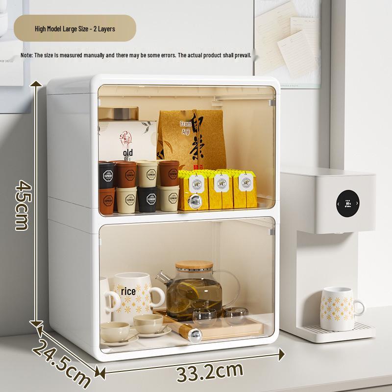 Multi-layer Dustproof Cup Holder & Storage Rack for Living Room