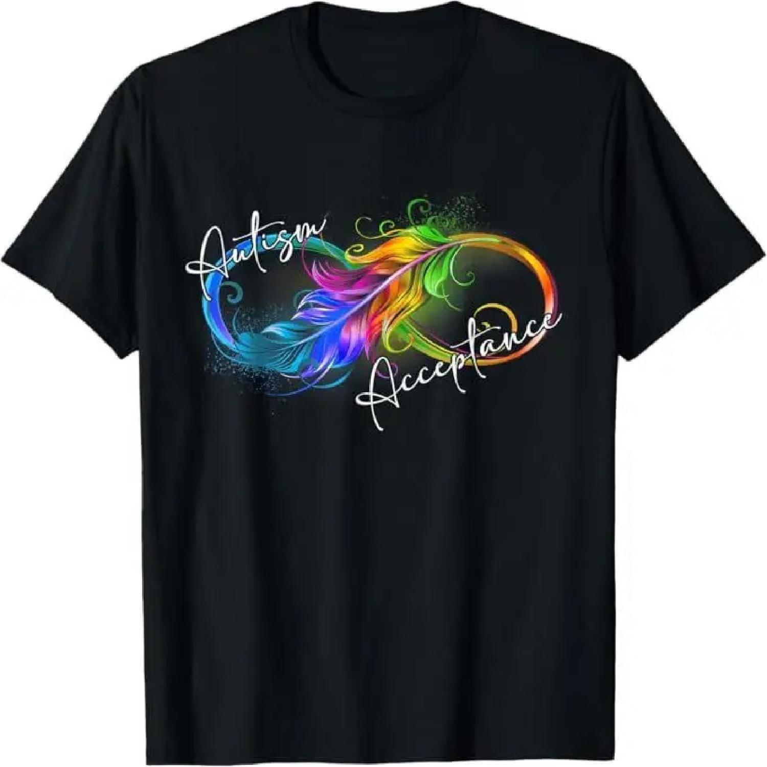 Autism Red Instead Infinity Symbol Autistic Acceptance T-Shirt XXXXXL разноцветный