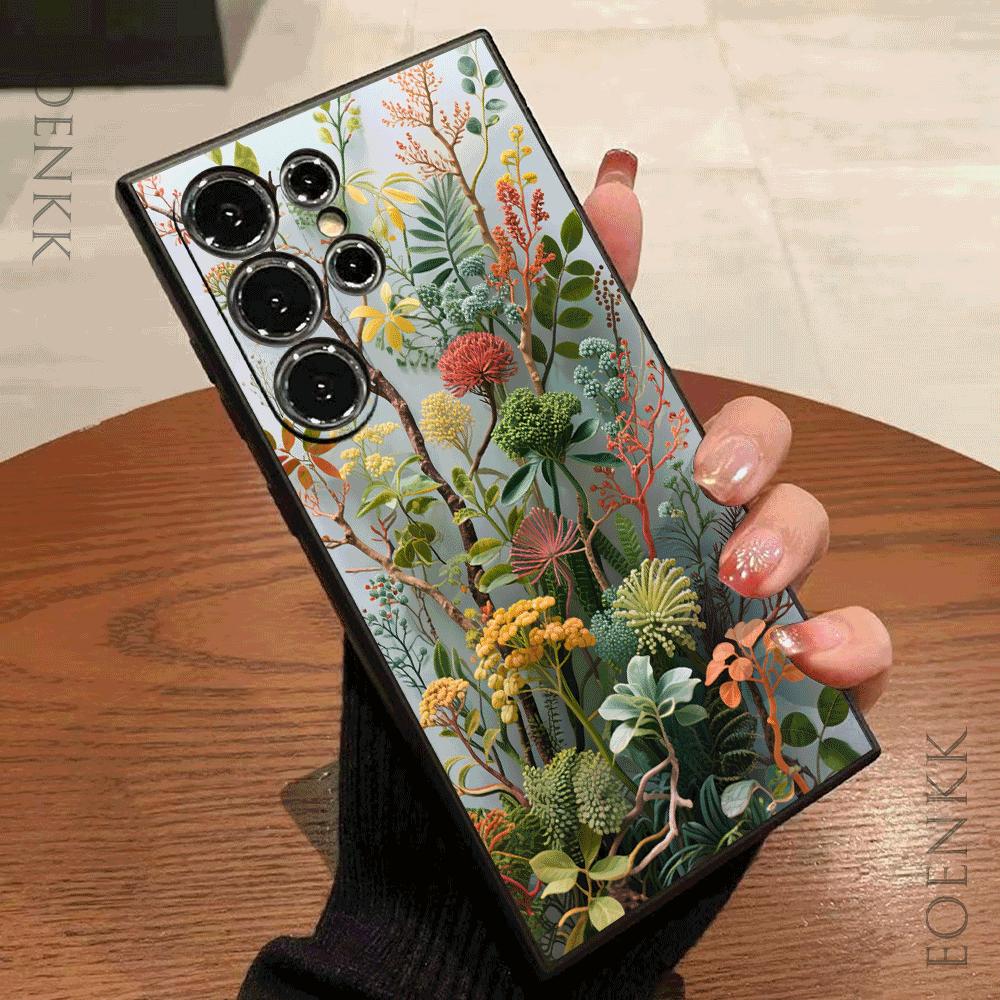 Exotic Flower Soft Phone Case For Samsung Galaxy S25 S24 Ultra S23 S22 S21 S20 Ultra FE Plus Note 10 20 Lite Fashion Gift Cover