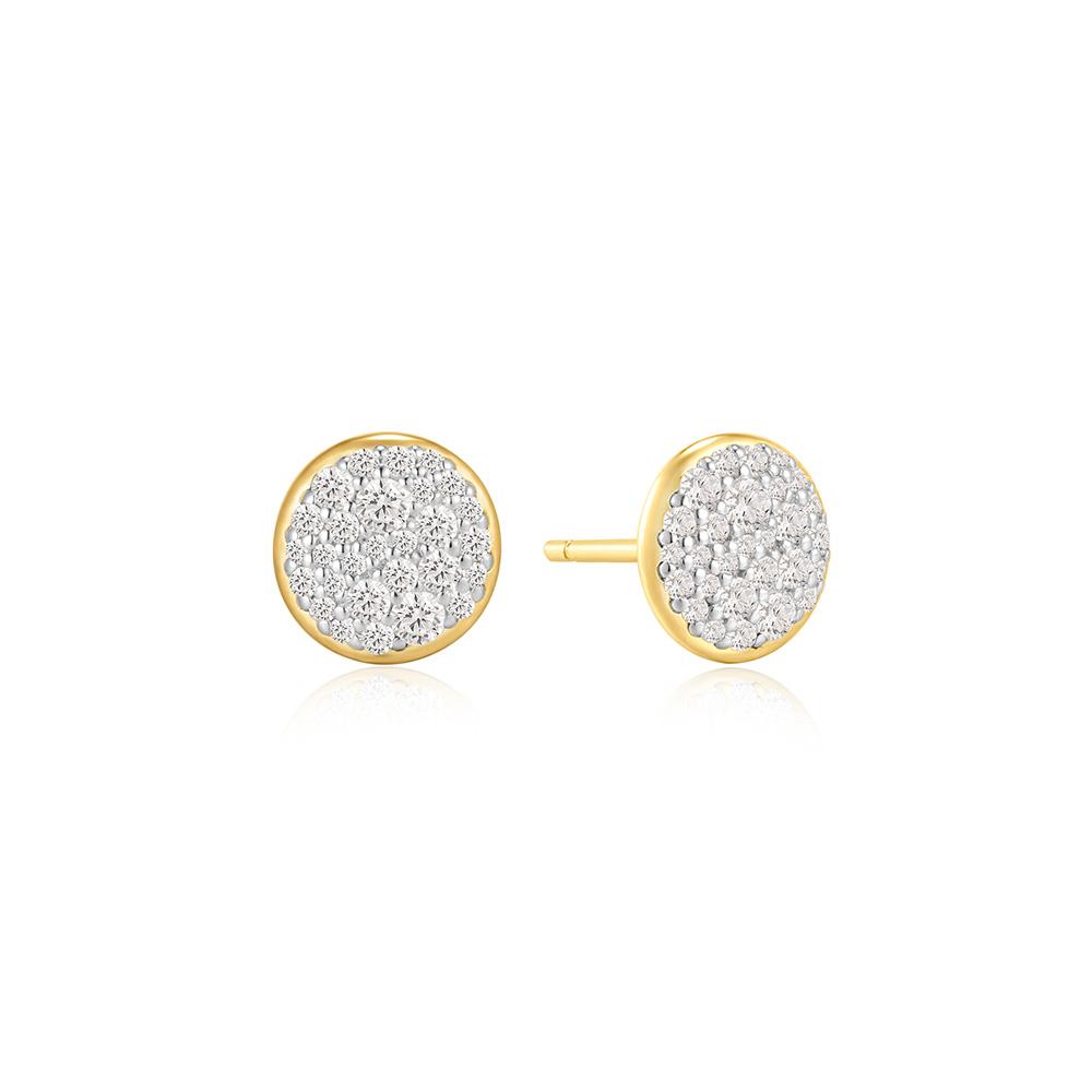 Ania Haie Gold Pavé Disc Stud 925 Silver Earrings E075-10G