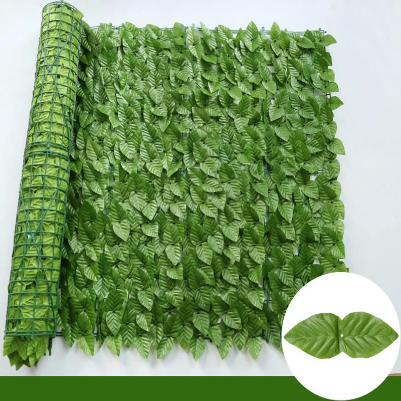 300cm Artificial Green Ivy Hedge Fence Panel Artificial Ivy Leaves Outdoor Home Garden Balcony Fence Screen Turf Decoration