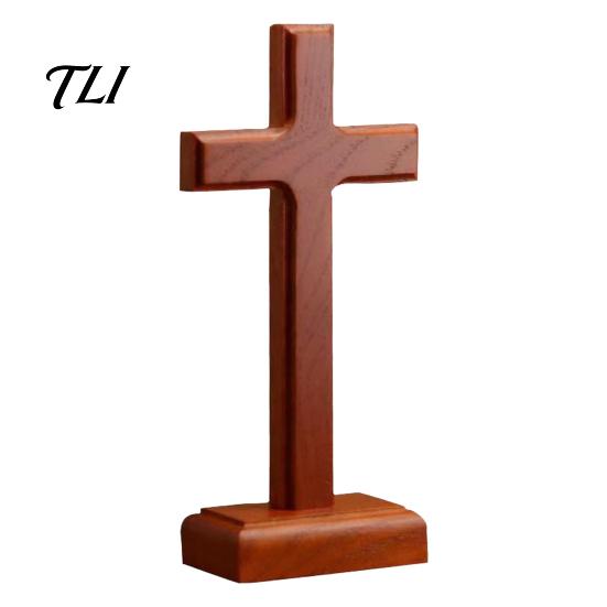 Wooden Decoration Solid Wood Stand Tabletop Ornament, Standing Christian Gifts, Prayer Symbol Religious Faith Decor for Home Room Desktop Display