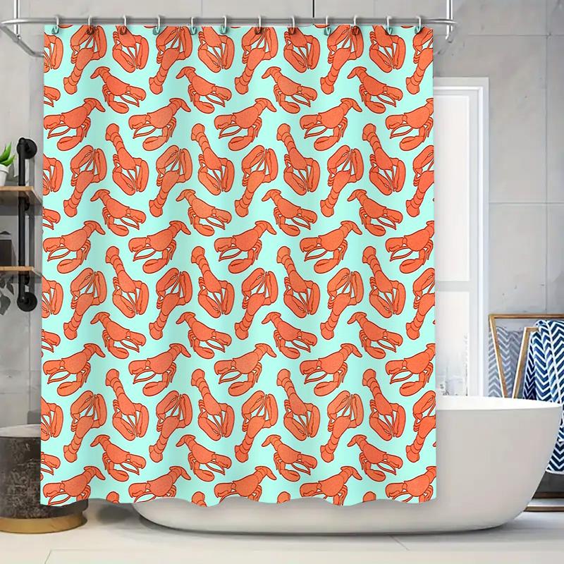 

Coastal Shower Curtain Blue Fish Pattern Waterproof Fabric Bathroom Decor Beach Theme Home Decoration Modern Style Sea Life Arti W60H190(CM)-1 Pcs