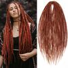 24' Dreadlocks Extensions Crochet Hair for Women 10 Strands Handmade Crochet Hair Braids 0.6cm Hippie Double Ended Dreadlock