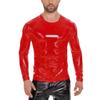 Product, European and American men's PVC high-brightness patent leather jacket, sexy slim leather jacket, no odor, accurate size