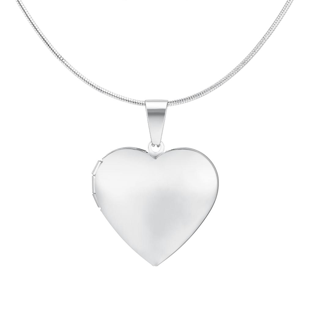 Women's Heart Shape Locket Pendant Necklaces Stainless Steel Snake Chain Necklace Trendy Jewelry Gift