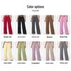 Women's Wide-Leg Brushed Fleece Pants with Drape Pockets and Elastic Drawstring
