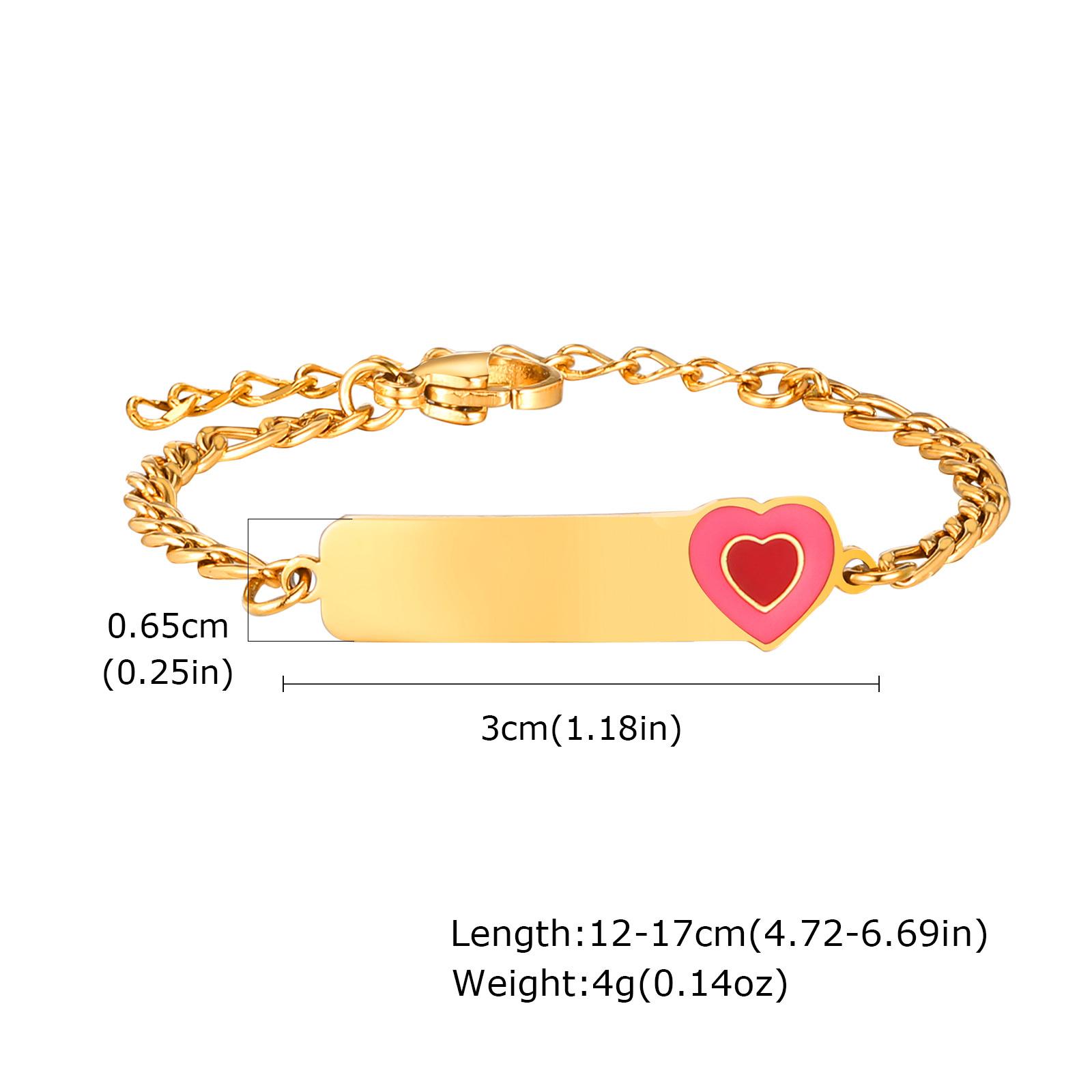 

Personalized Name ID Bracelet for Little Girl, Charms Heart Crown Stainless Steel Not Fade, to Daughter Son Birthday Gift