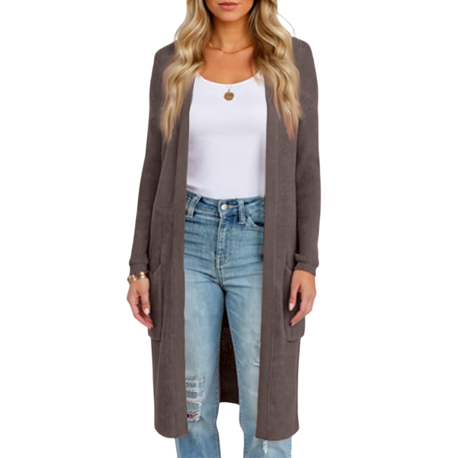 

Fashionable Women s Long Knitted Sweater Cross-border Winter Knitted Jacket M