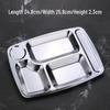 201 Stainless Steel Divided Canteen Tray