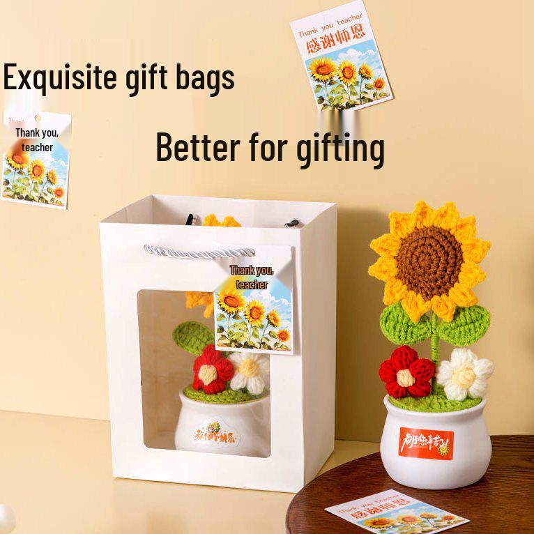 Sunflower Handmade Crochet Bouquet - Teacher's Day or Birthday Gift