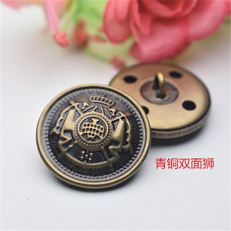 

Простые ретро круглые полностью медные кожаные пуговицы, пришитые вручную пуговицы джинсы мужские и женские блейзеры одежда пальто 24L = 15.0MM * Bronze Double Sided Lion