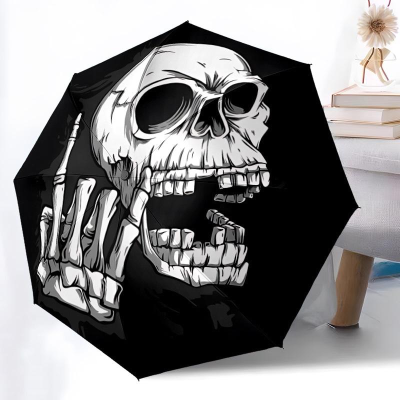1pc Skull Hand Automatic Open/Close Umbrella, Portable Folding Umbrella, Compact Travel Umbrella For109