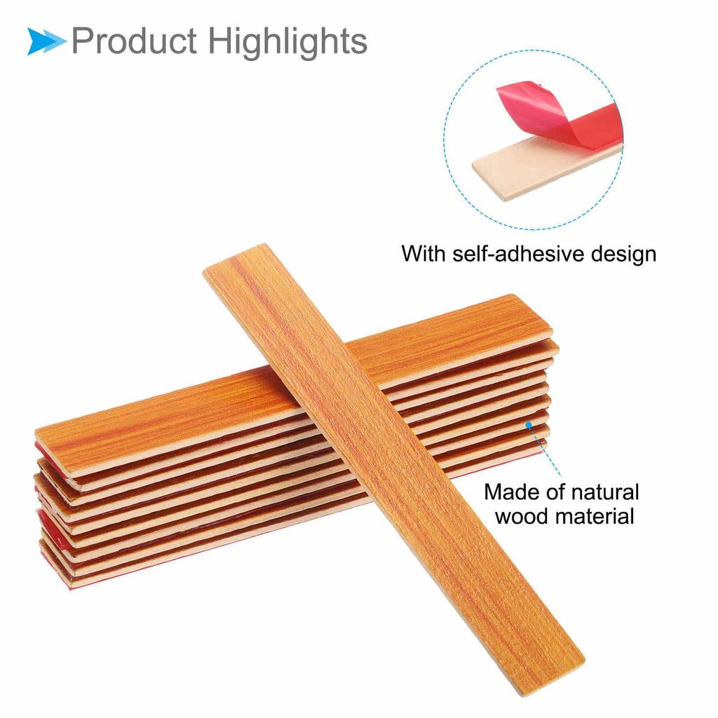 CoCud Dollhouse Flooring, 3.94" Long, Self-Adhesive Miniature Dollhouse Wood Flooring, Peel and Stick - (Use: Dollhouse Decor), Pack of 10