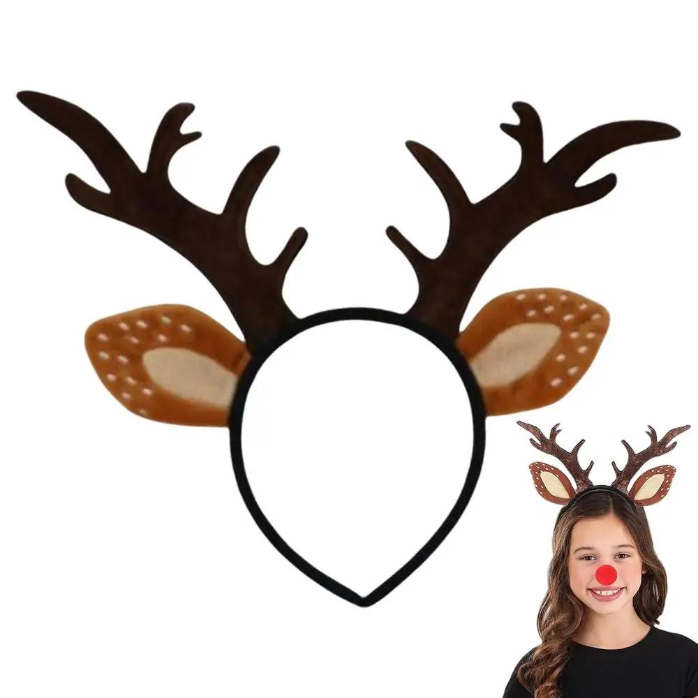 Serre-tête Renne Adulte Mignon Réaliste Bois de Cerf Serre-tête Oreilles d'Animaux Serre-tête Pour Cosplay Costume de Cerf Accessoires de Noël