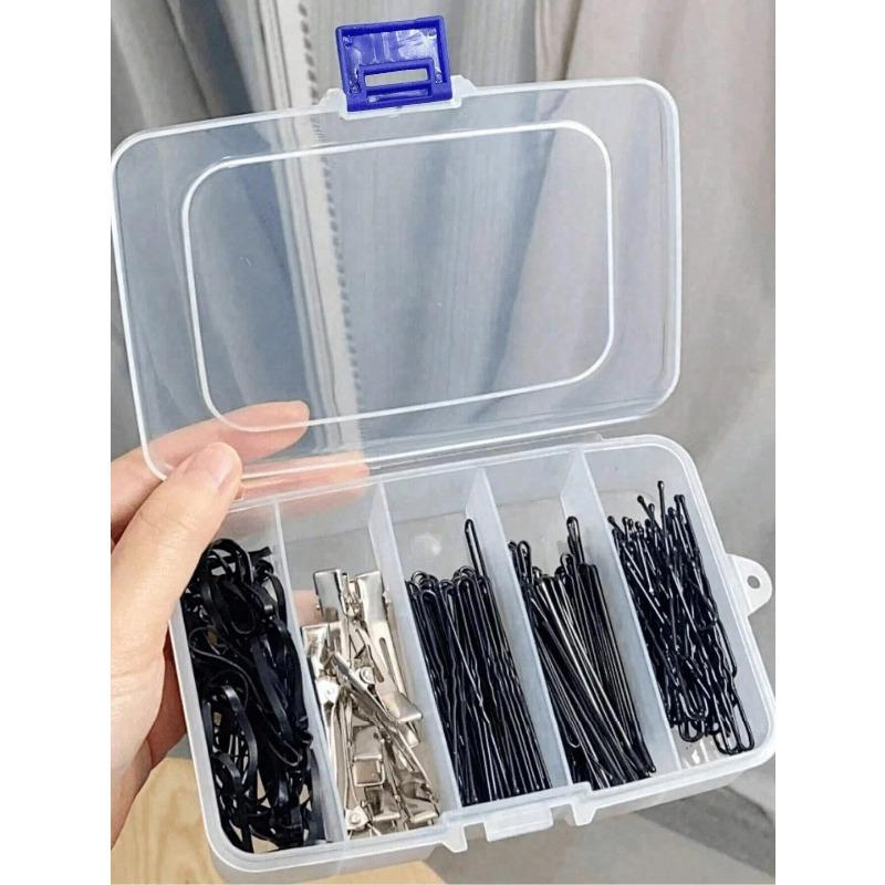 1pc Hair Clip Storage Case, 5 Compartments Box For Hairpins, Makeup Hair Tie, Bobby Pins And Other Hair Accessories
