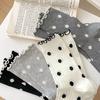 Female Spring and Summer Thin New Wave Dot All Kinds of Wooden Ear Side Mesh Cotton Tube Pile Socks