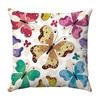 Seamless Watercolor Butterfly Digital Printing Short Plush Pillow Covers for Car Sofa Office Cushion Cover Home Goods 60x60cm