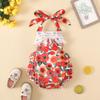 Baby Sleeveless Summer Sling Bodysuit with Bow Print